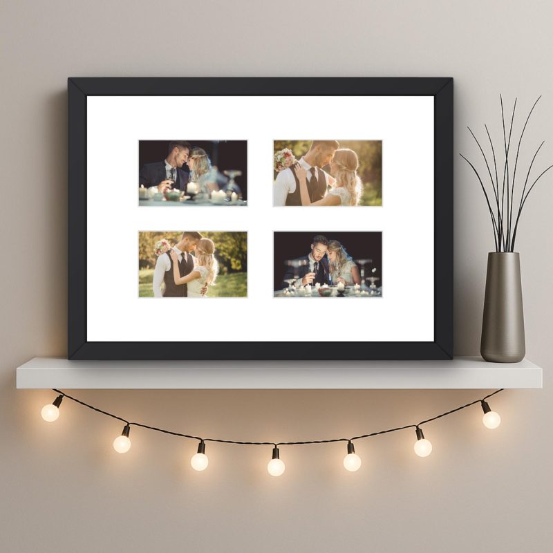 Instax Wide Photo Frame - 4 Aperture A4 - Black White or Oak