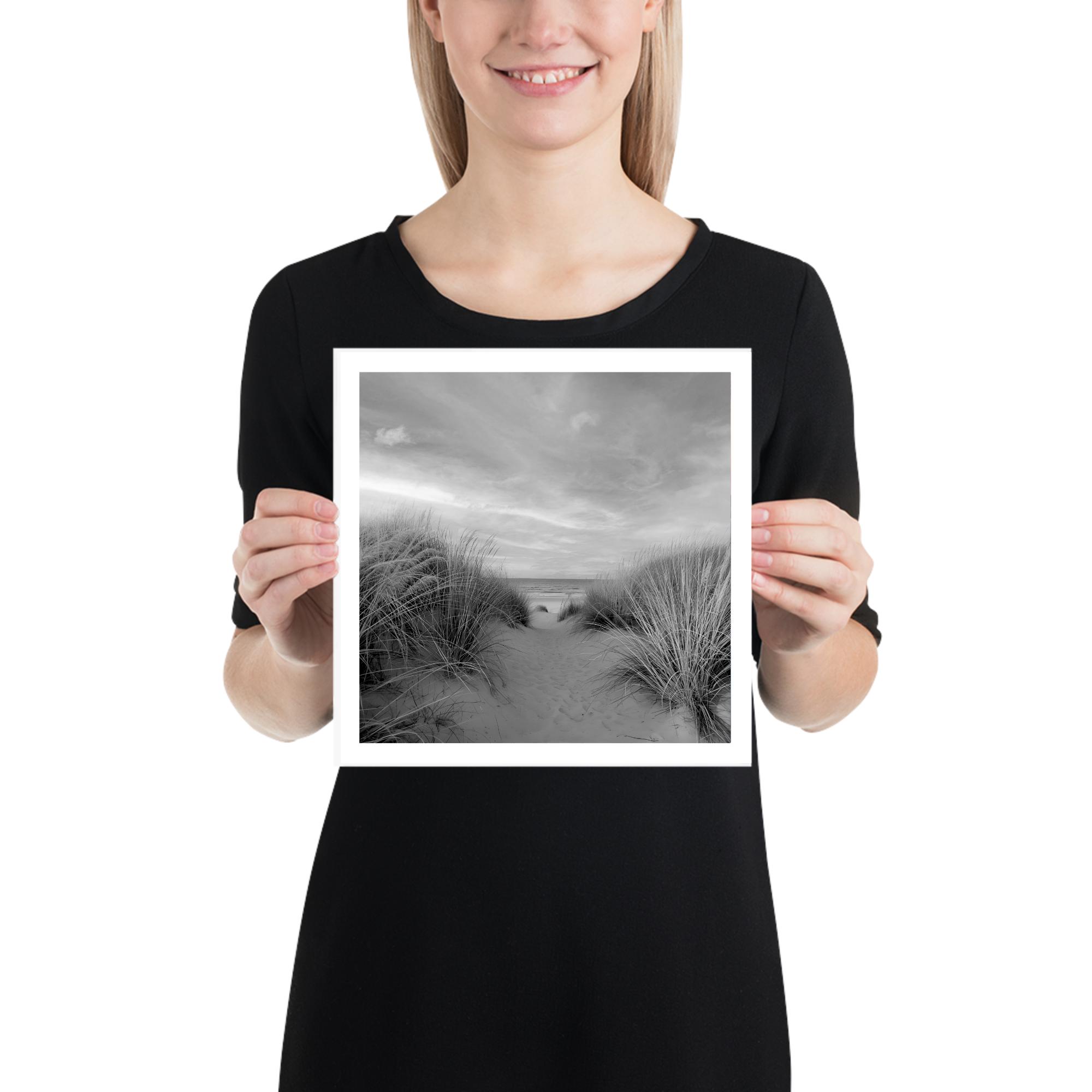 Black and White Coastal Dunes Print | Beach Path Seascape Photography | Minimalist Sand Decor - Image 5