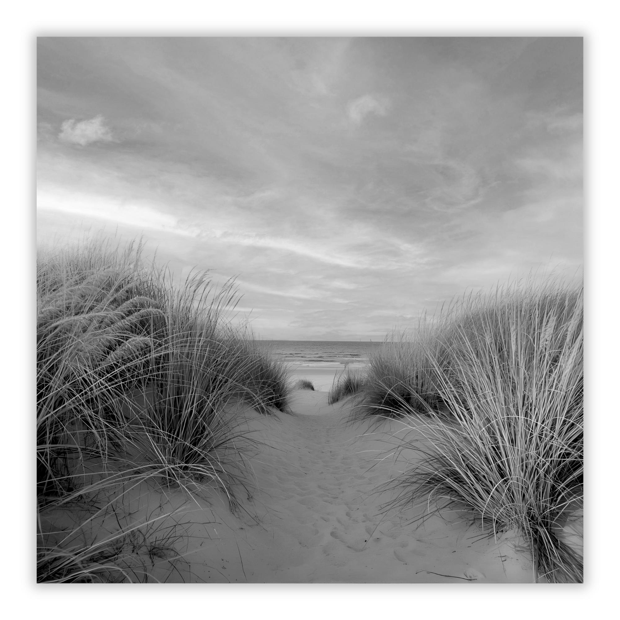 Black and White Coastal Dunes Print | Beach Path Seascape Photography | Minimalist Sand Decor - Image 4