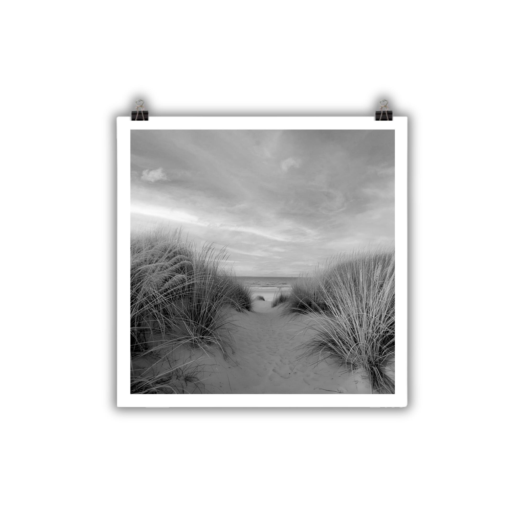 Black and White Coastal Dunes Print | Beach Path Seascape Photography | Minimalist Sand Decor - Image 11