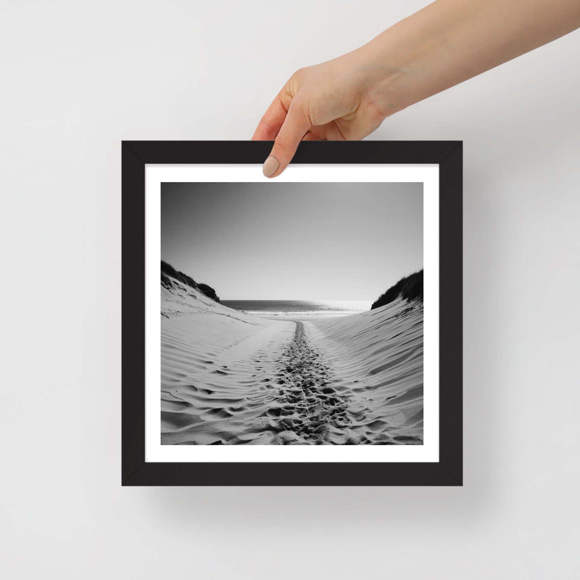 Black and White Beach Path Print | Coastal Dune Photography | Minimalist Seascape Wall Art - Image 6