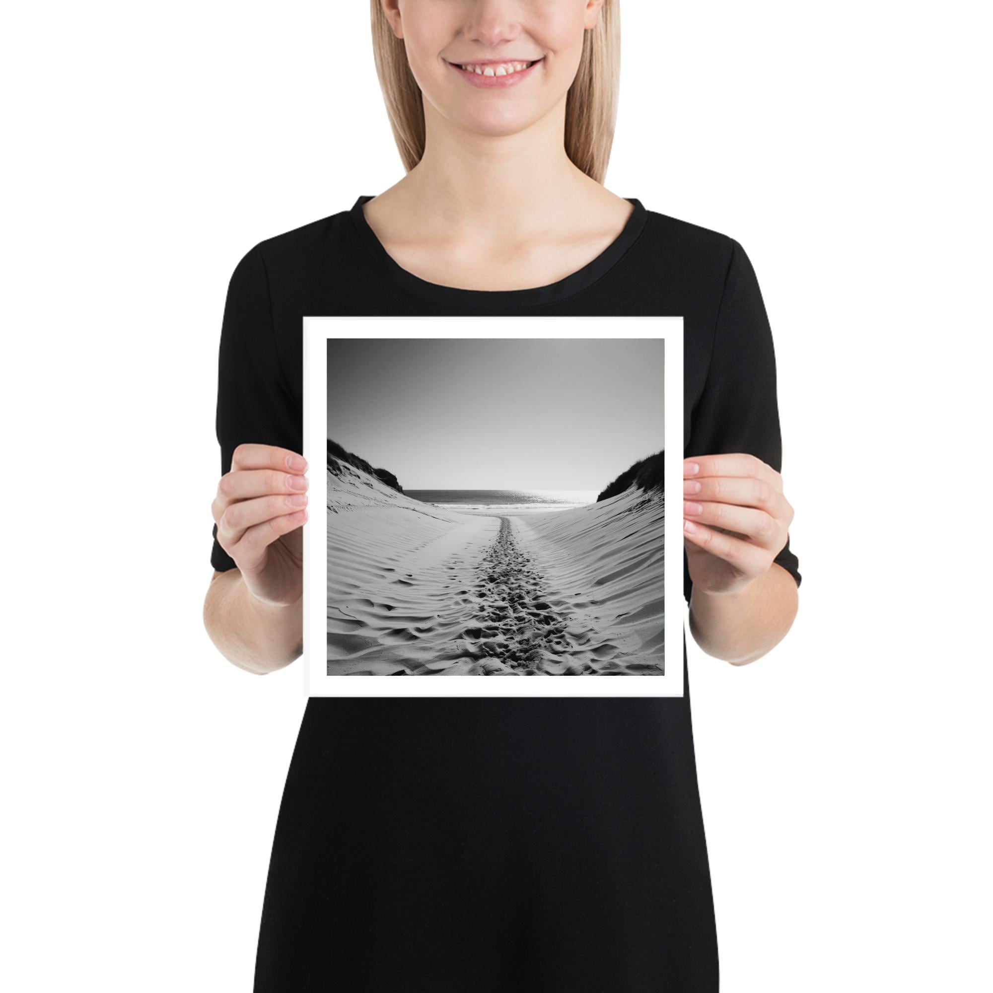 Black and White Beach Path Print | Coastal Dune Photography | Minimalist Seascape Wall Art - Image 7