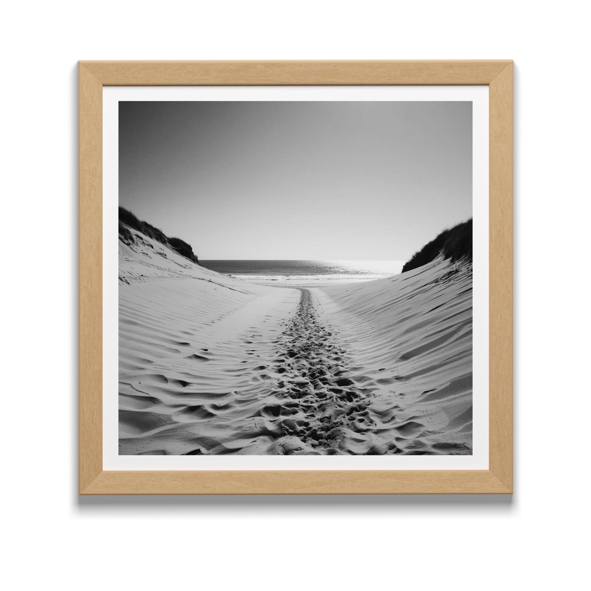 Black and White Beach Path Print | Coastal Dune Photography | Minimalist Seascape Wall Art - Image 9