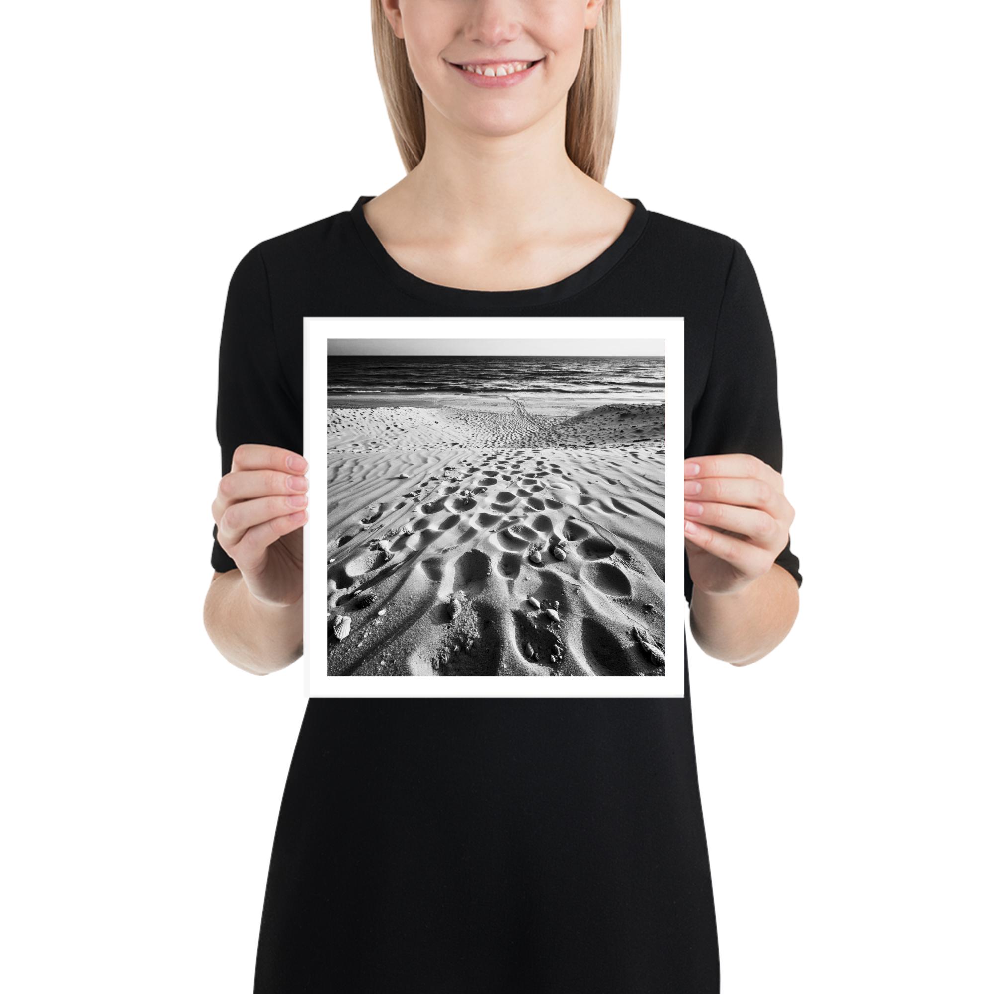 Black and White Beach Sand Print | Textured Shoreline Photography, Minimalist Seaside Decor - Image 5