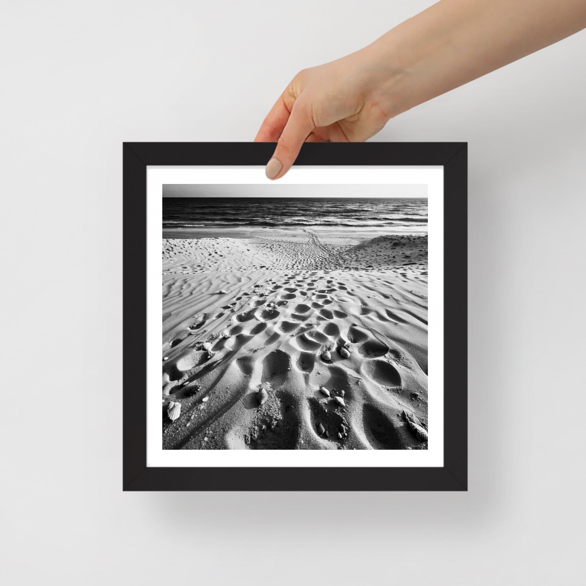 Black and White Beach Sand Print | Textured Shoreline Photography, Minimalist Seaside Decor - Image 6