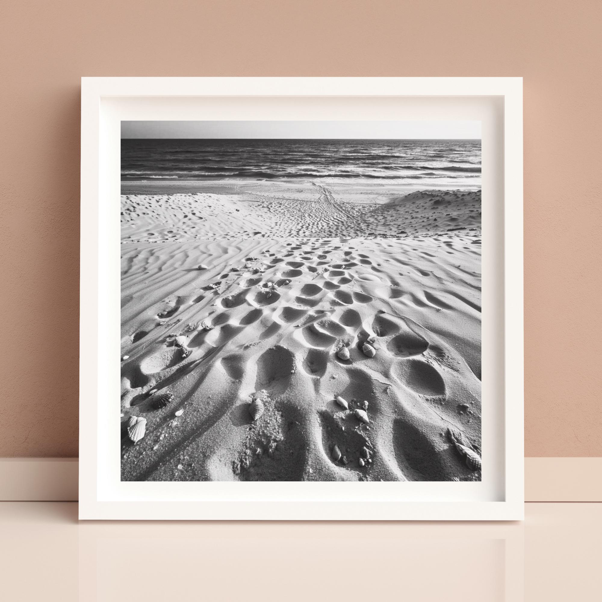 Black and White Beach Sand Print | Textured Shoreline Photography, Minimalist Seaside Decor - Image 9