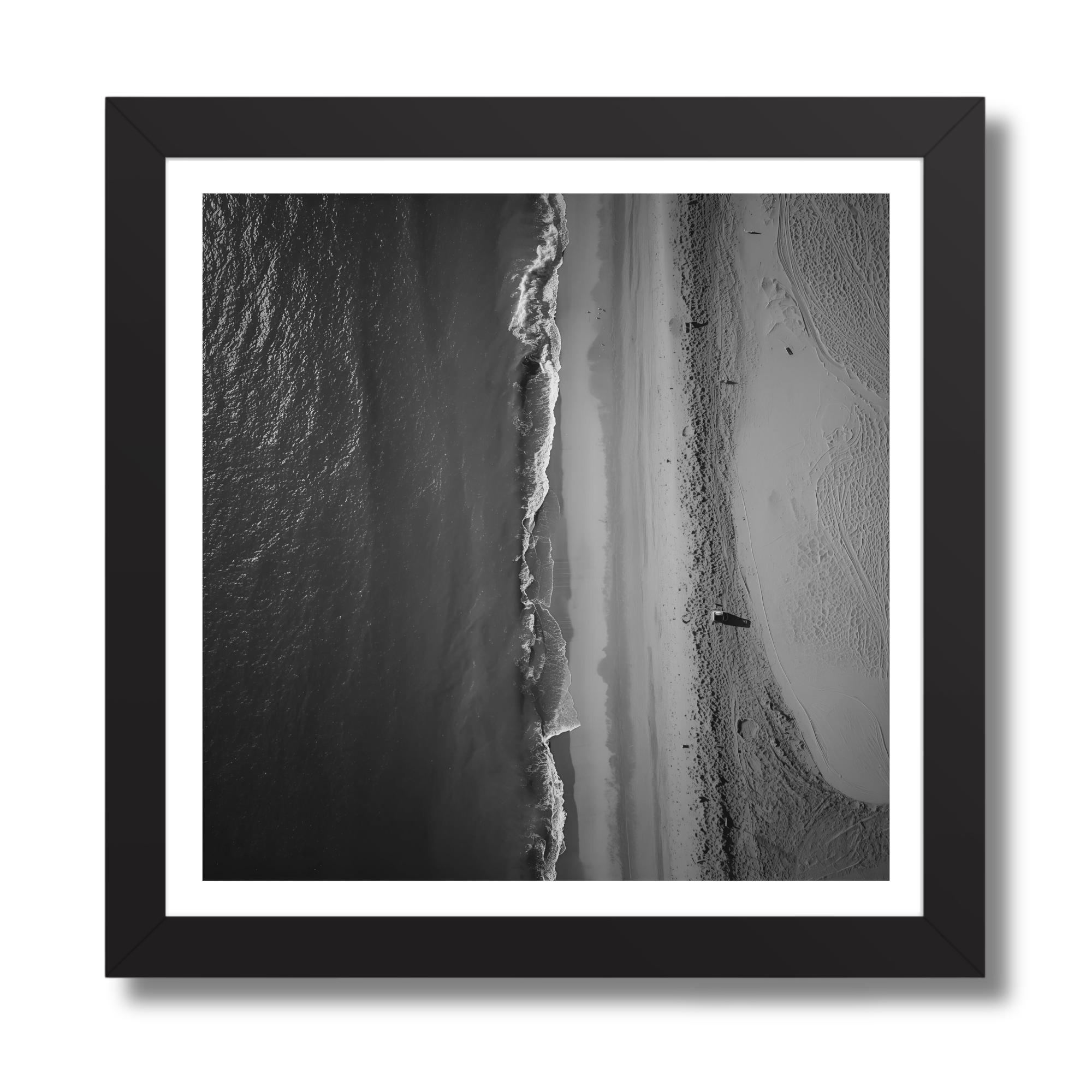 Aerial Beach Print | Black and White Coastal Photography, Minimalist Ocean Wall Art - Image 12