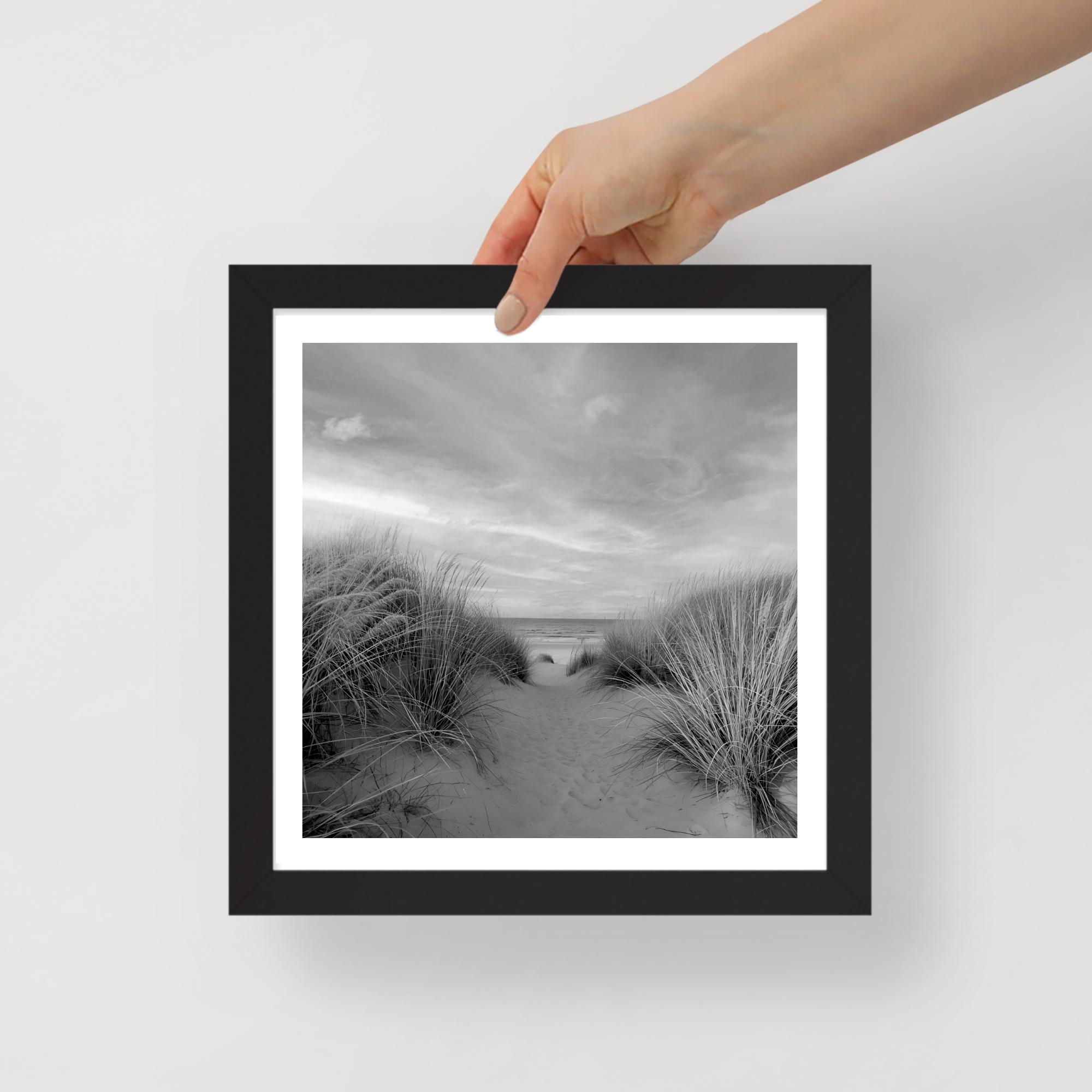 Black and White Coastal Dunes Print | Beach Path Seascape Photography | Minimalist Sand Decor - Image 6
