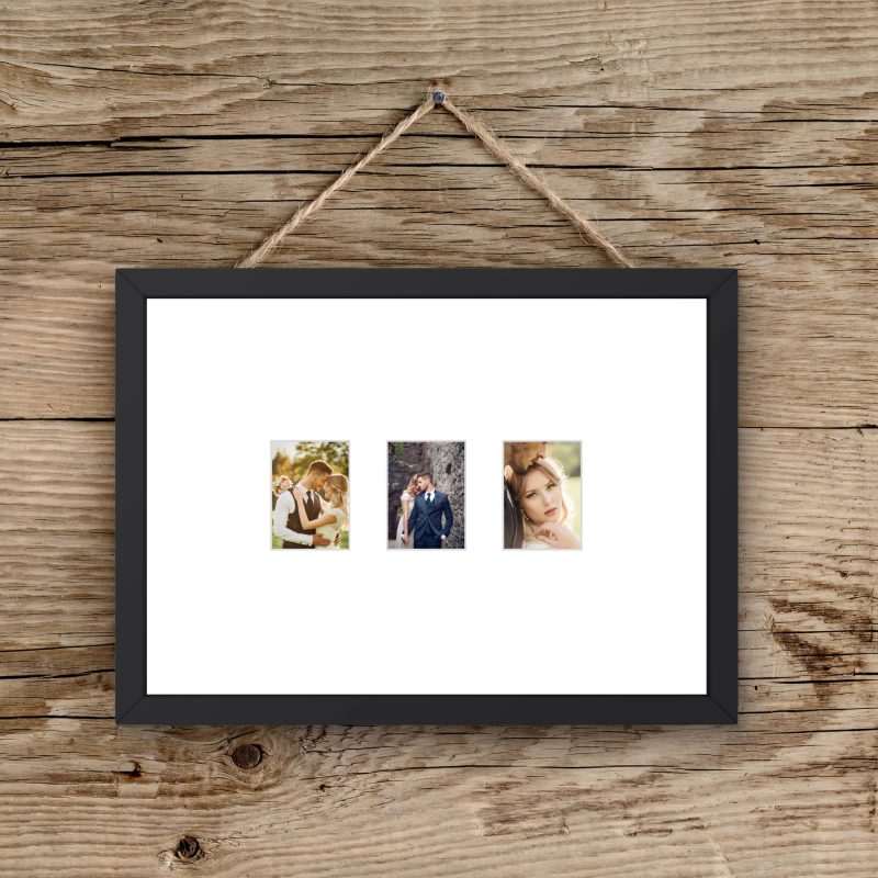 Instax Mini 3 Photo Collage Frame – Black Wooden A4 Display