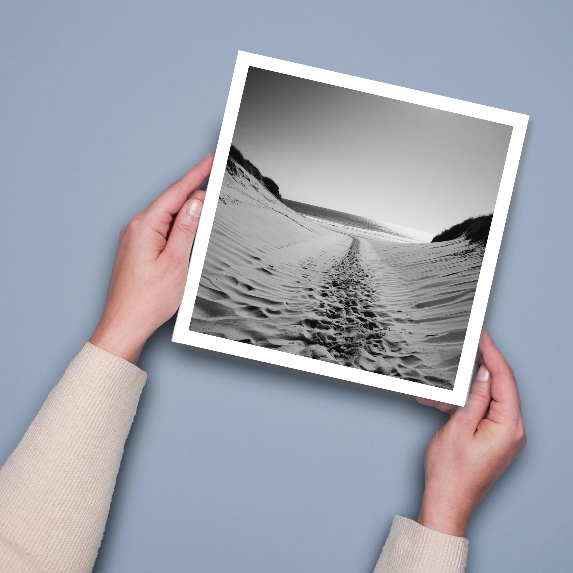 Black and White Beach Path Print | Coastal Dune Photography | Minimalist Seascape Wall Art - Image 8