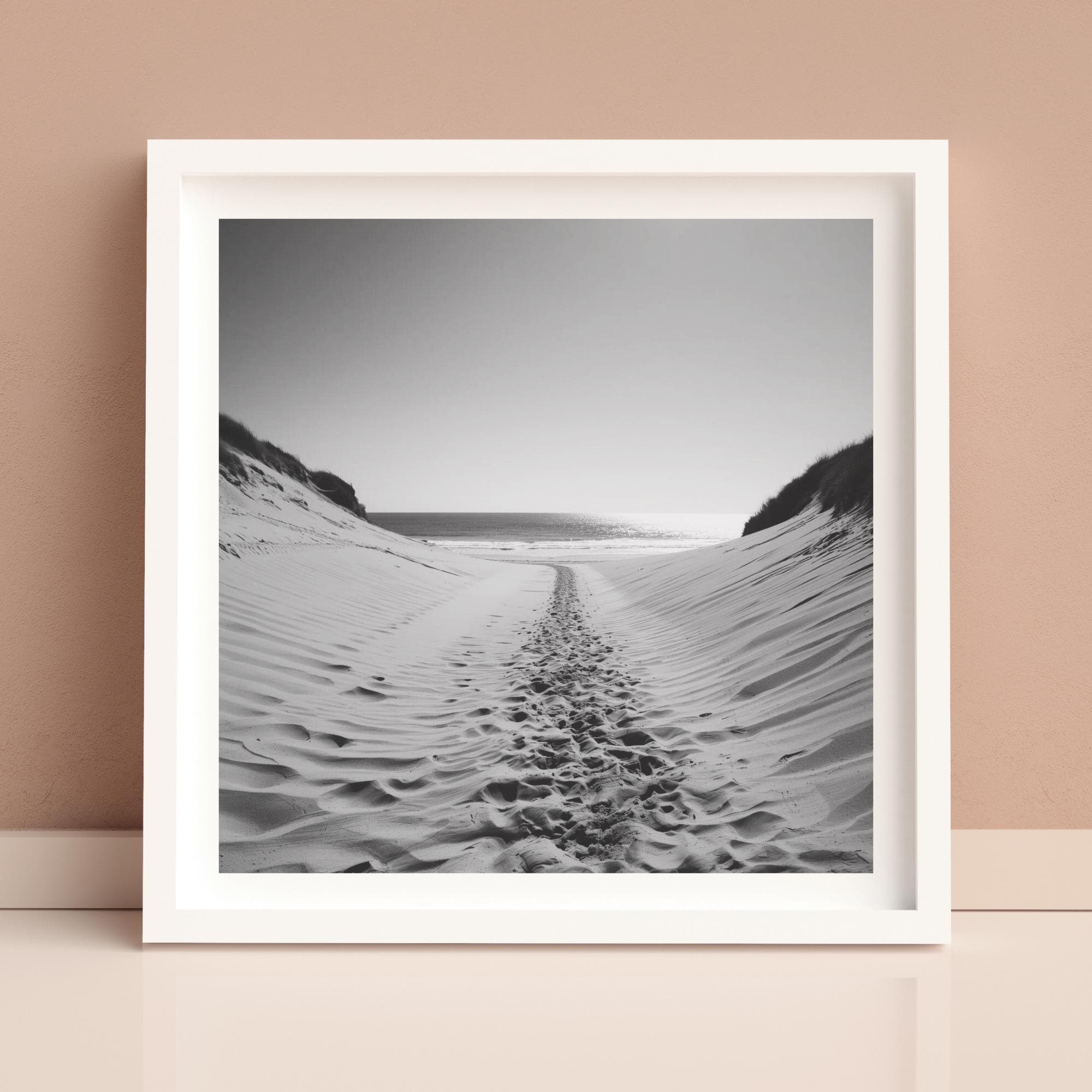 Black and White Beach Path Print | Coastal Dune Photography | Minimalist Seascape Wall Art - Image 10