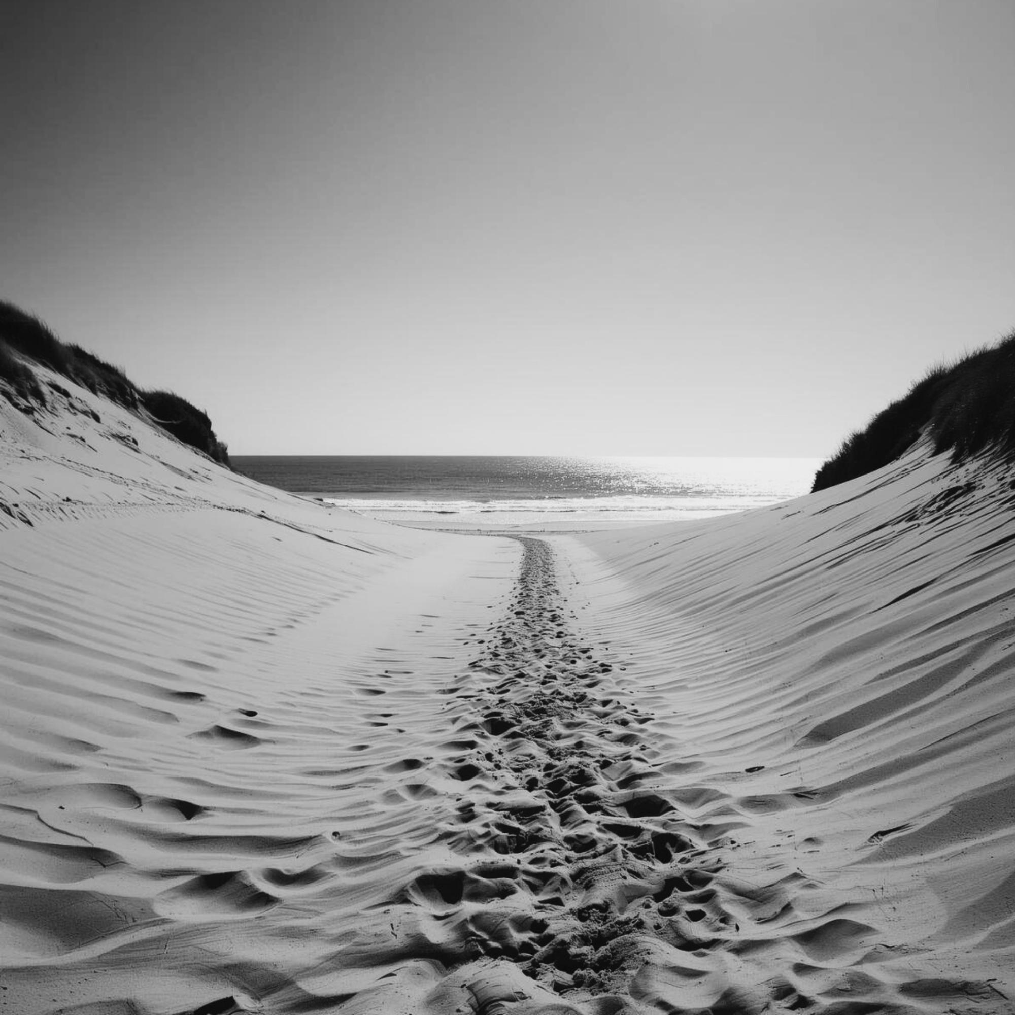 Black and White Beach Path Print | Coastal Dune Photography | Minimalist Seascape Wall Art - Image 13