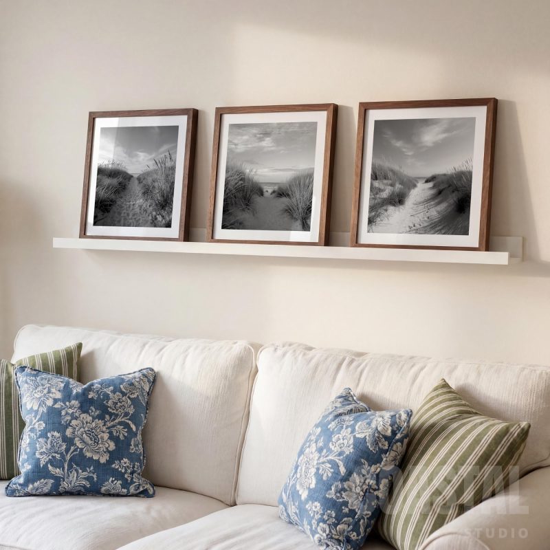 Black and White Coastal Dunes Print Set | Seaside Beach Photography Gallery Wall Art