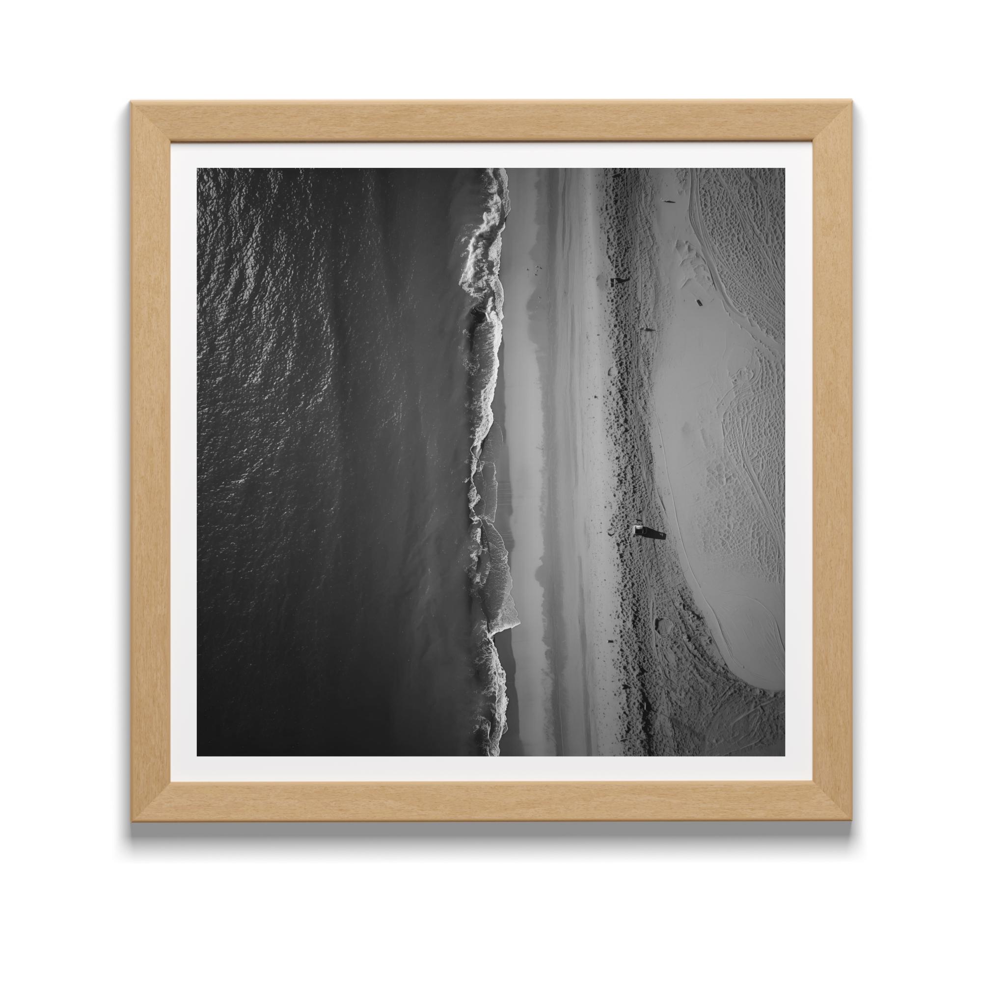 Aerial Beach Print | Black and White Coastal Photography, Minimalist Ocean Wall Art - Image 9