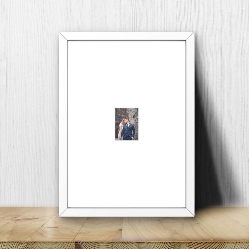 White A4 Wooden Frame – Instax Mini Photo Display – Shelf or Wall Mount