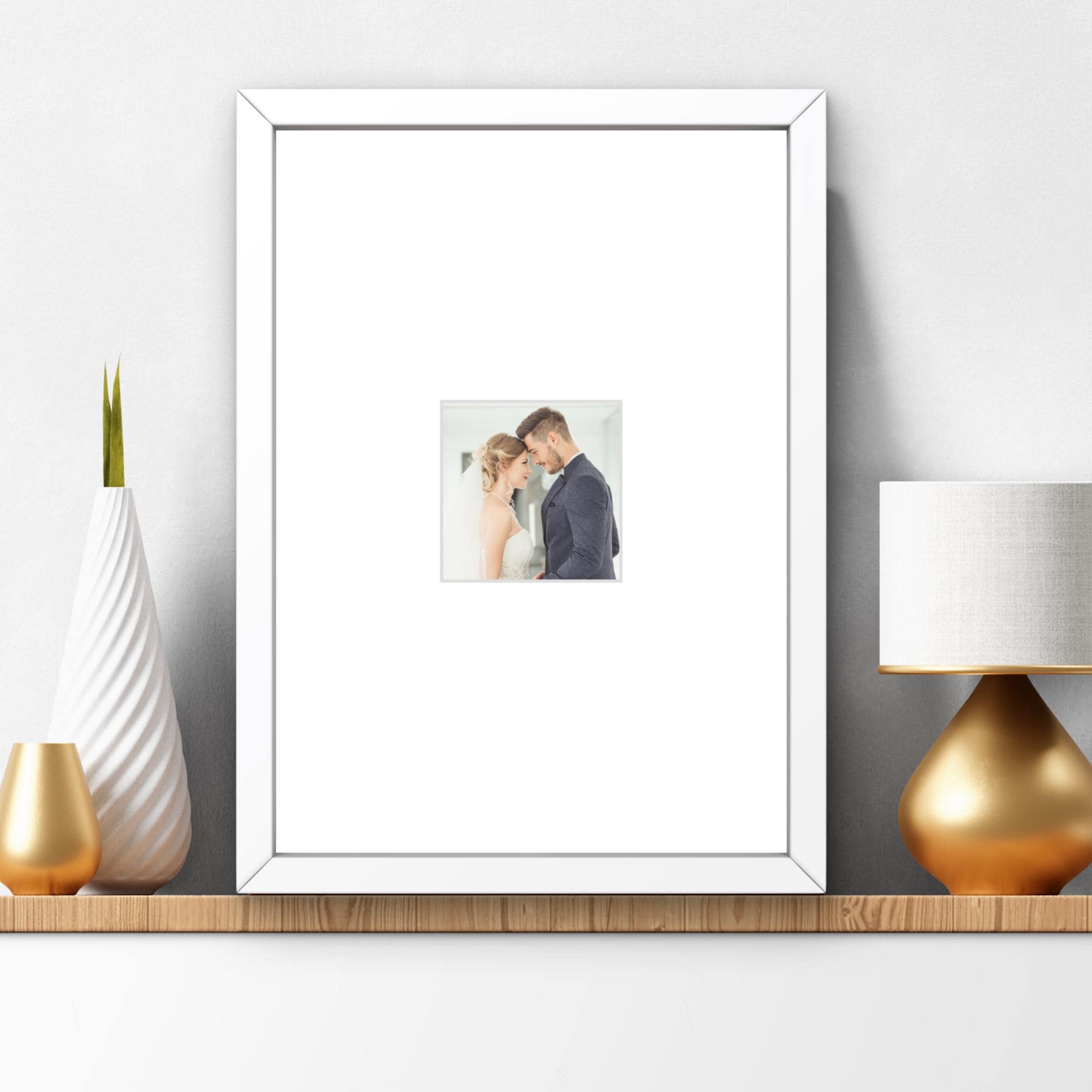 Handmade Wooden A4 Frame | White, 75x75mm Aperture for Instant Photos