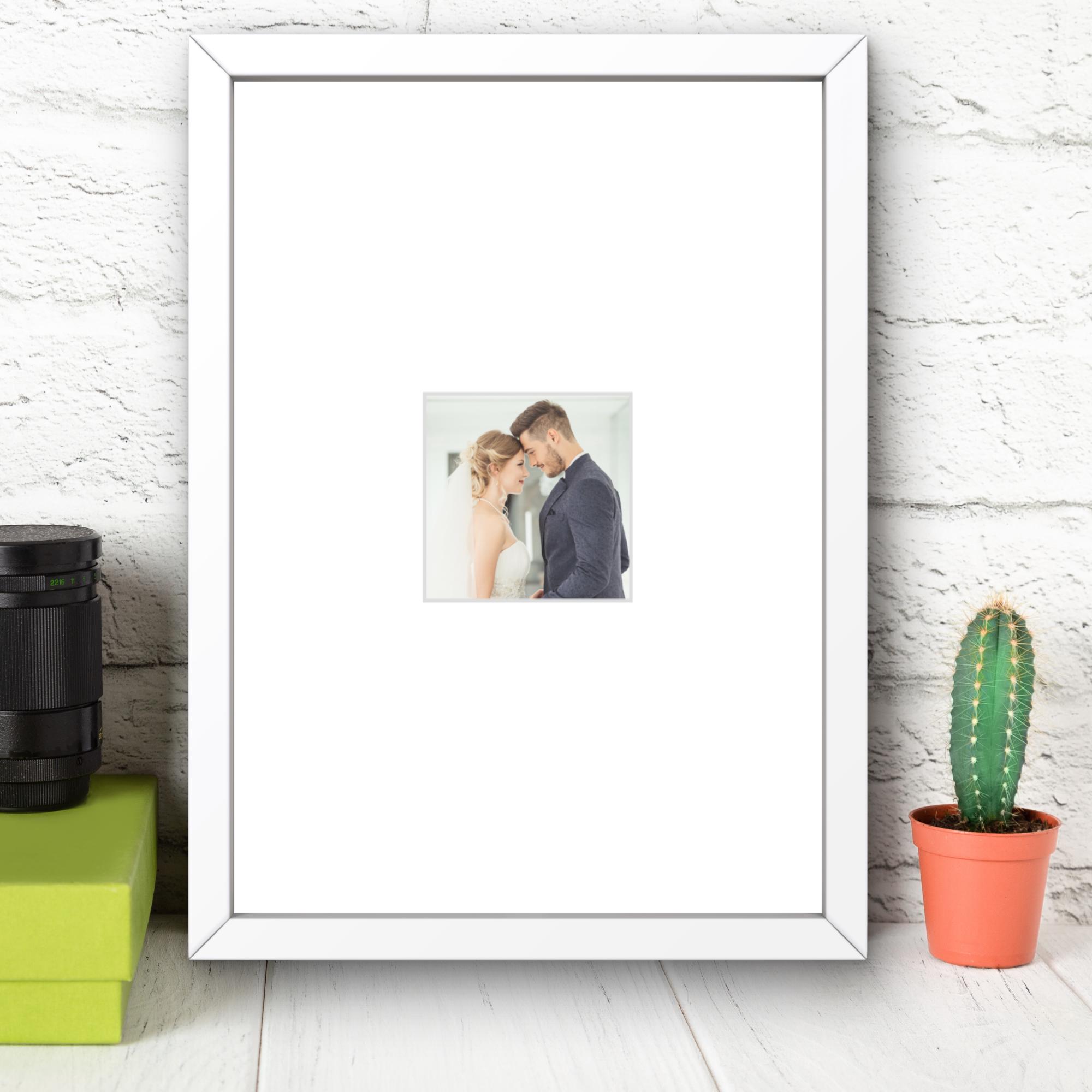 Handmade Wooden A4 Frame | White, 75x75mm Aperture for Instant Photos - Image 5