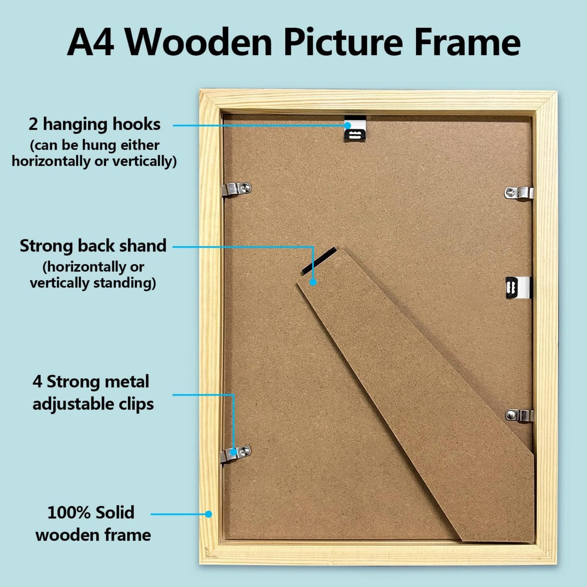 Handmade Wooden A4 Frame | White, 75x75mm Aperture for Instant Photos - Image 2