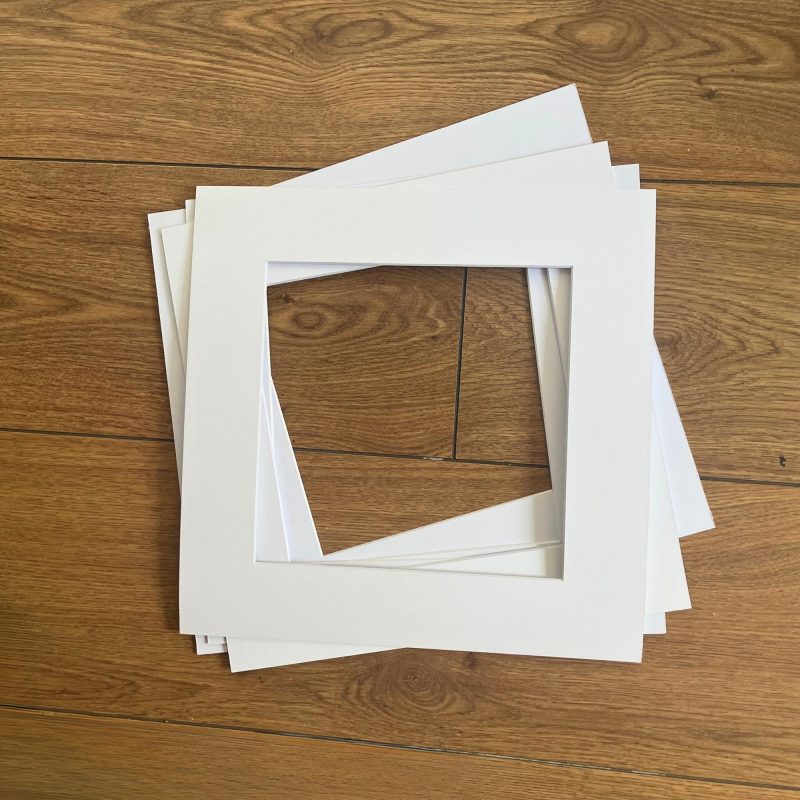 White Square Photo Mounts | Gallery Style Bevel Cut for Prints UK Made