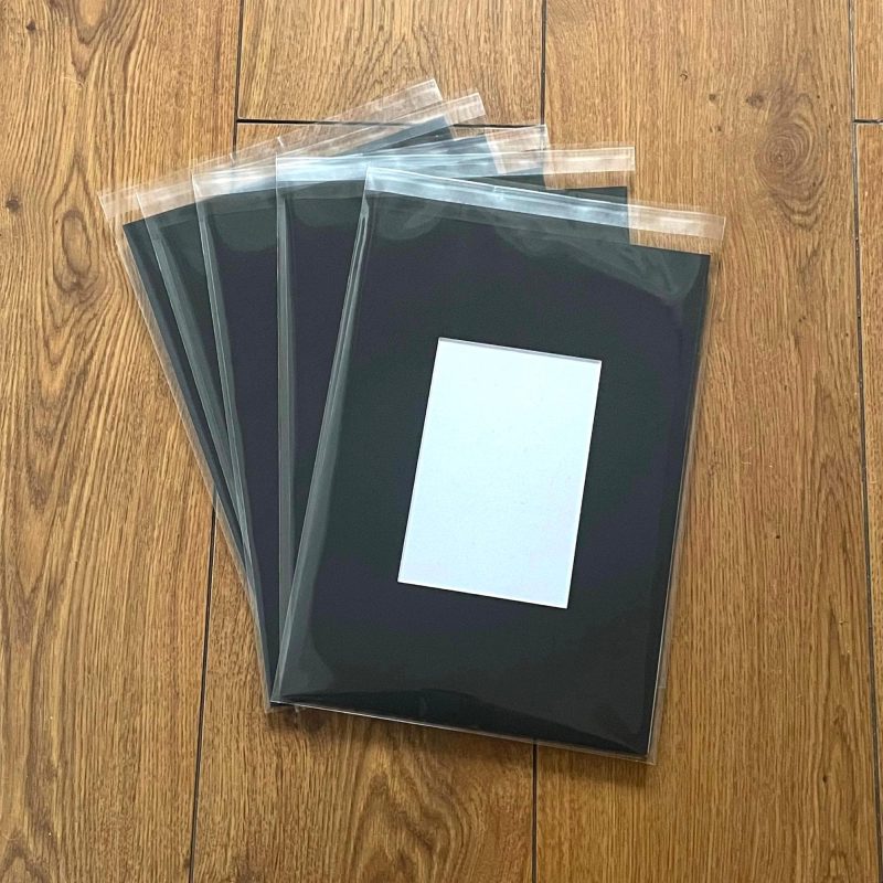 Black Photo Mount Presentation Packs | Backing Board & Cello Bag | 5, 10 or 20 Pack