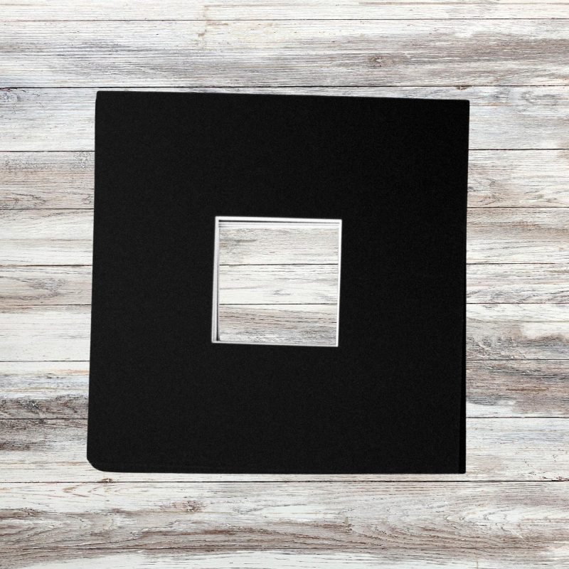 Chunky Border Square Photo Mounts | Black Mountboard with White Core